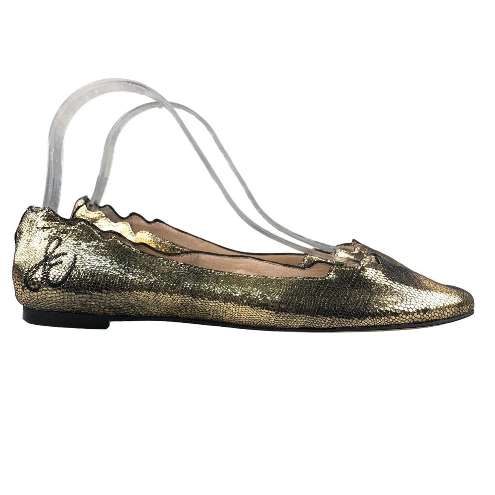 Sam Edelman NWOT Women's Size 8M Augusta Gold Leather Slip On Ballet Flats